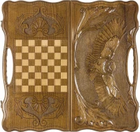 Нарды резные "Сова" с ручкой 60, Haleyan