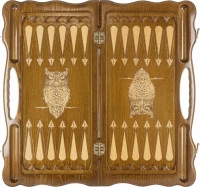 Нарды резные "Сова" с ручкой 60, Haleyan