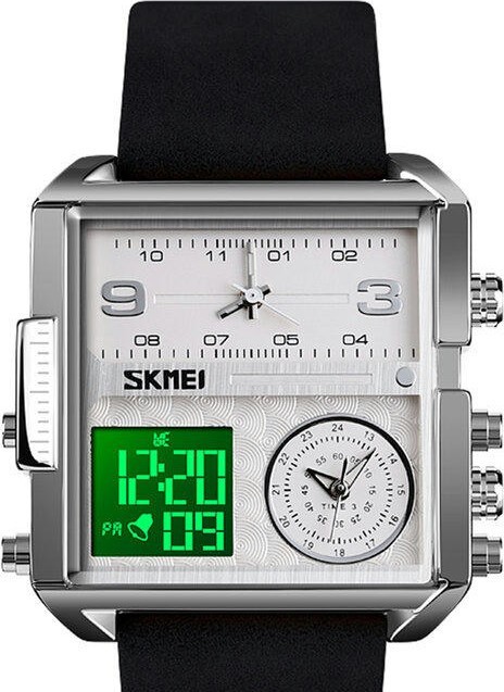 Наручные часы skmei 1584lsibk silver/ black leather