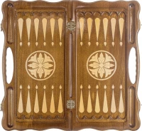 Нарды резные "Битва львов" с ручкой 60, Haleyan