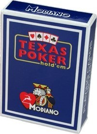 Карты "Modiano Texas Poker" 100% plastic 2 jumbo index blue