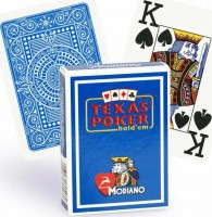 Карты &quot;Modiano Texas Poker&quot; 100% plastic 2 jumbo index blue