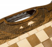 Шахматы + нарды резные c Араратом 50 с ручкой, Haleyan