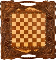 Шахматы + нарды резные &quot;Неркени&quot; 60, с ручкой, Haleyan