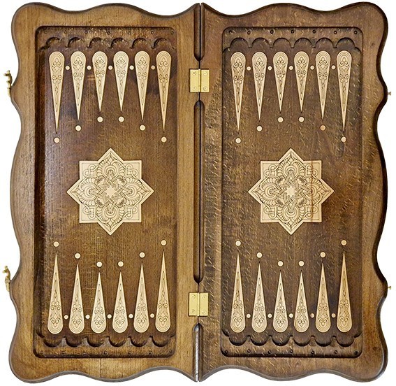 Нарды резные "Тёмный Узор 1" 50, Mirzoyan