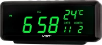 Сетевые часы vst762w-4 220В зел.цифры (дата,температура)+usb кабель (без адаптера)
