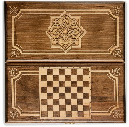 Нарды резные "Золотой узор 4" 40, Mirzoyan