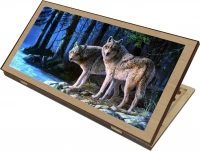 Нарды + Шашки Сирия Волки в лесу большие (Россия, дерево, 60 см), Partida