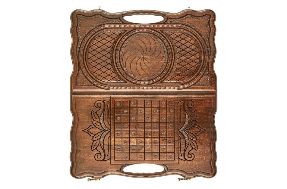 Нарды резные "Бесконечность" с ручкой 40, Haleyan