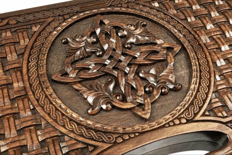 Нарды резные "Армянский узор 11" с ручкой 60, Haleyan