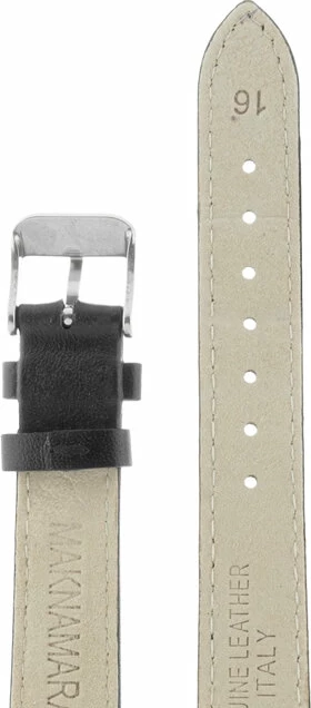 Ремешки maknamara 16 мм змея чер матов сереб заст mp-16005