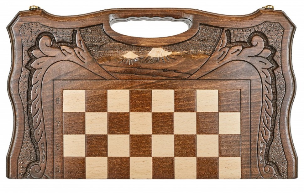 Шахматы резные с Араратом, ручкой и ложементом 40, Haleyan