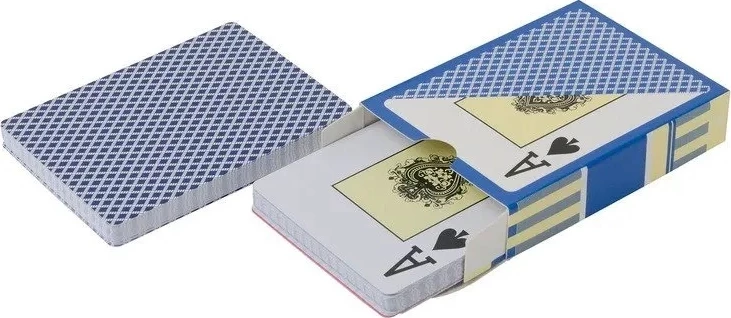 Карты для покера "Texas Holdem", 100% пластик, красные и синие (комплект из 2-х колод)