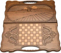 Нарды резные "Арарат" с ручкой 60, Haleyan