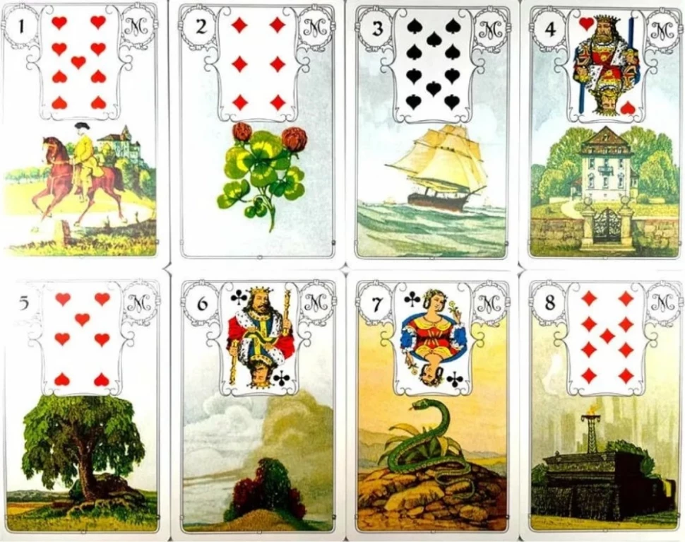 Карты Таро "Mille Lenormand Blue Owl Premium Edition" / Колода Ленорман Синяя Сова Премиум Издание