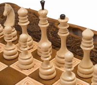 Шахматы + нарды резные &quot;Вардени&quot; 60 с ручкой, Haleyan