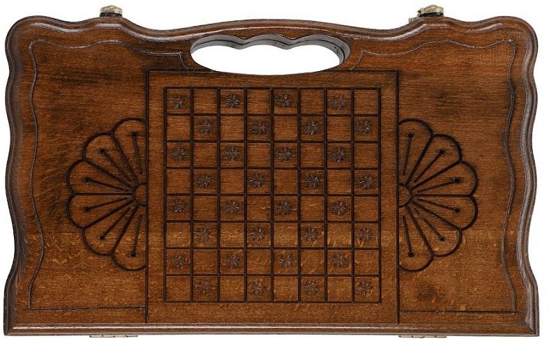 Нарды резные "Орел" с ручкой 30, Haleyan