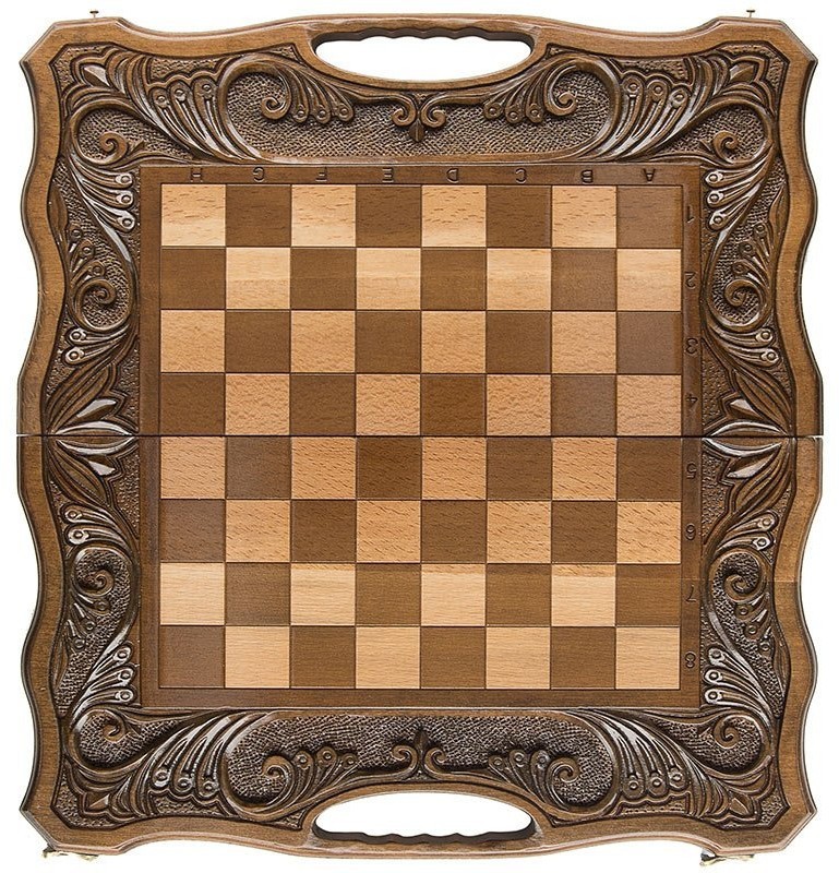 Шахматы + нарды резные "Афинские" 50 с ручкой, Haleyan