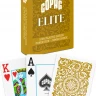 Карты "1546 Elite Plastic Poker Size Jumbo Index gold Single deck"