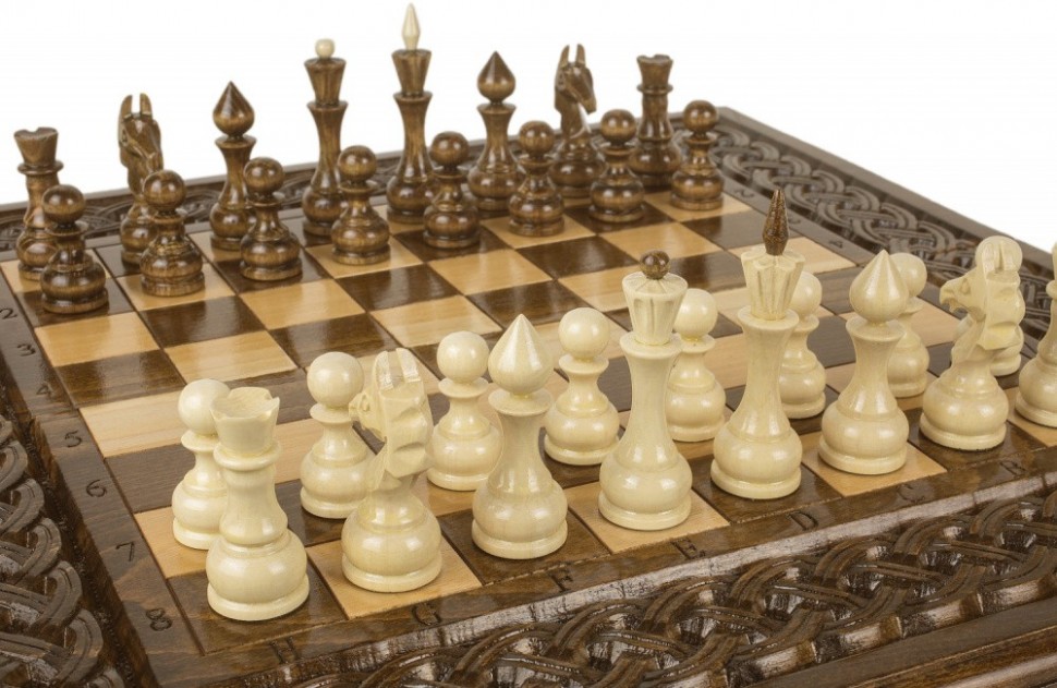 Шахматы + нарды резные "Армянский Орнамент 2" 50, Haleyan