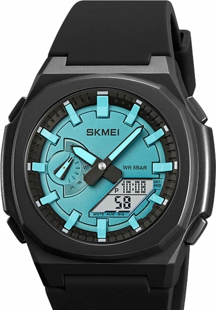 Наручные часы skmei 2091bkltbuwt black/light blue-white