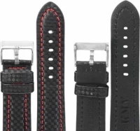 Ремешки "kmv" s-374 (1.6), 24 р-р, чер с крас стр.