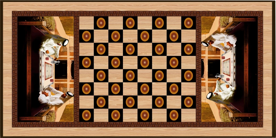 Нарды + Шашки Сирия Шейхи малые (Россия, дерево, 40 см), Partida