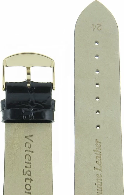 Ремешки velengton 24 черн croco лак зол заст