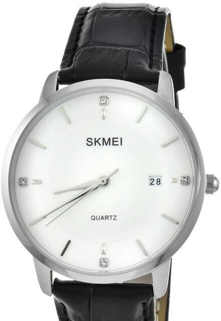 Наручные часы skmei 1801lsiwt silver/white-black leather