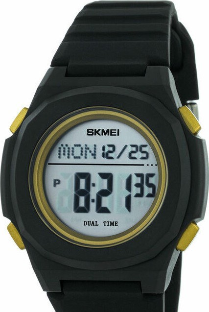 Skmei 2023BKGDWT black gold/white