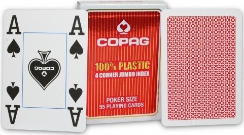 Карты "Copag 4 Corner Jumbo index" красная рубашка