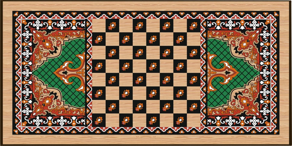 Нарды + Шашки Сирия Зеленые большие (Россия, дерево, 60 см), Partida