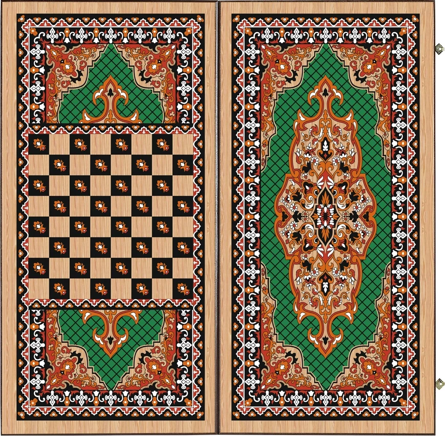 Нарды + Шашки Сирия Зеленые большие (Россия, дерево, 60 см), Partida