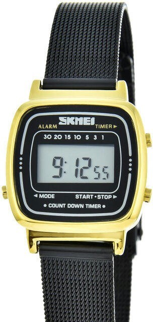Skmei 1901MHGDBK gold case black (mesh belt)
