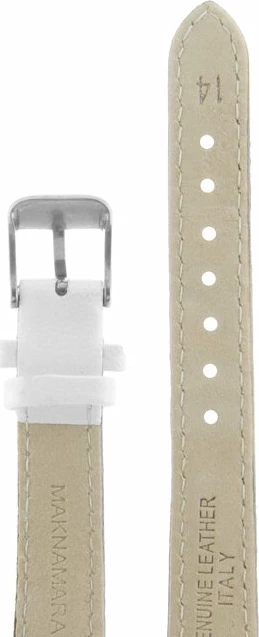 Ремешки maknamara 14 мм бел мат сереб заст mp-14119