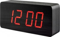 Сетевые часы vst865-1 крас.цифры (темно-коричневый)+блок
