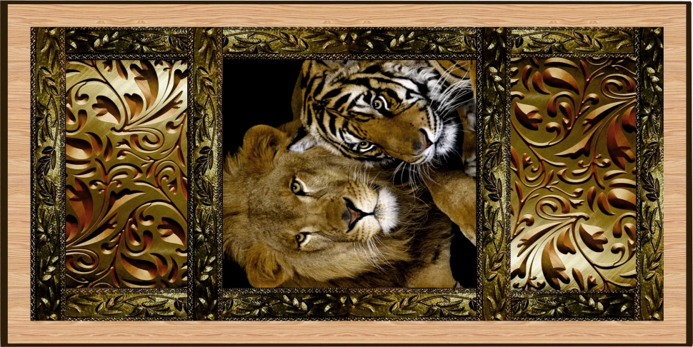 Нарды + Шашки Сирия Львы малые (Россия, дерево, 40 см), Partida