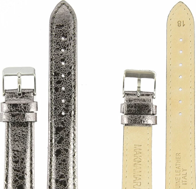 Ремешки maknamara 18 мм змея сереб-чер xl