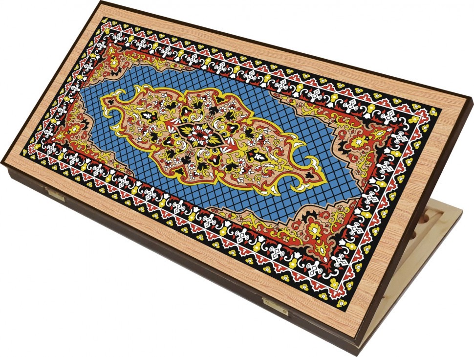 Нарды + Шашки Сирия Голубые малые (Россия, дерево, 40 см), Partida