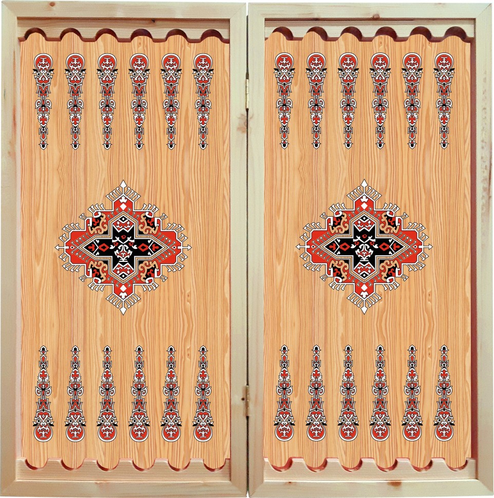 Нарды + Шашки Сирия Голубые малые (Россия, дерево, 40 см), Partida