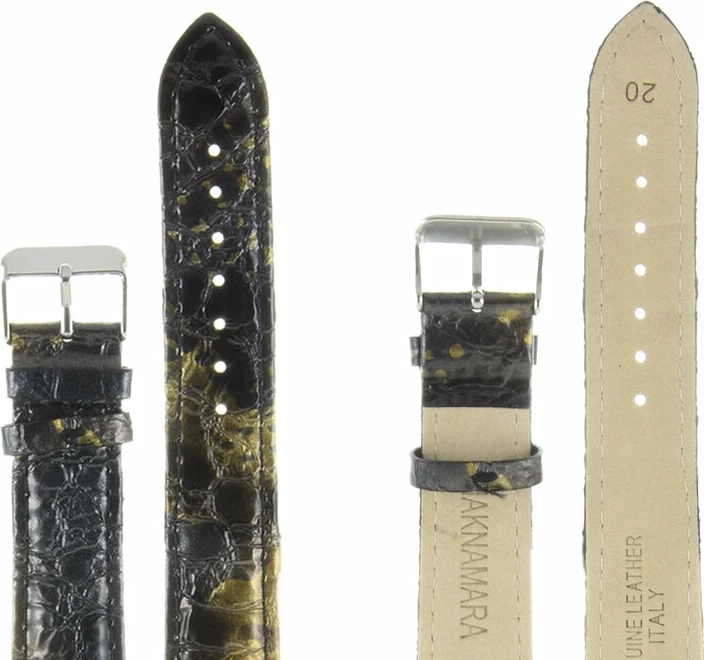 Ремешки maknamara 20 мм croco чер-кор xl