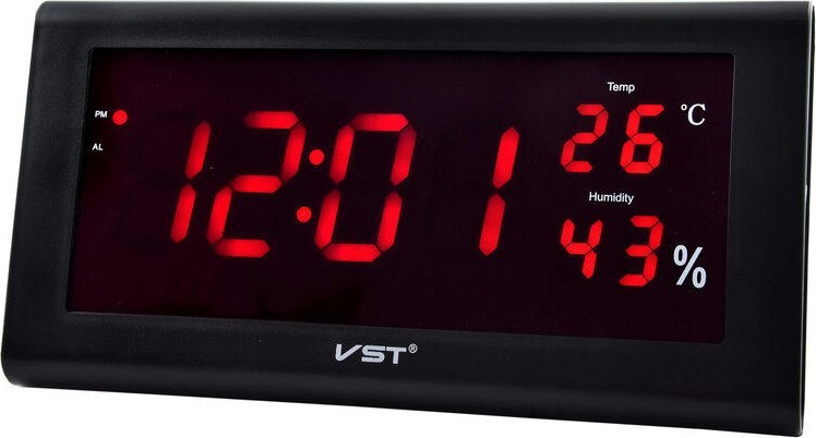 Сетевые часы vst795s-1 красн.цифры+блок