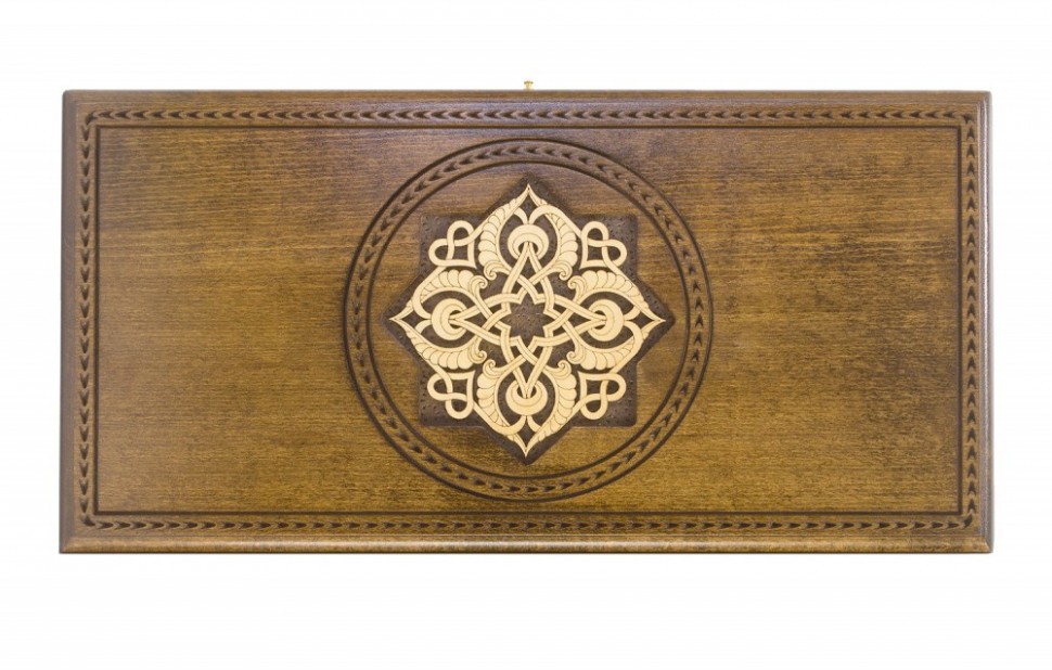 Нарды резные "Золотой Узор 2" 50, Mirzoyan