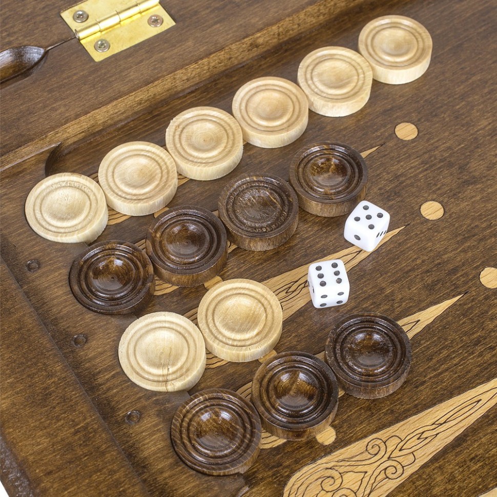 Нарды резные "Золотой Узор 2" 50, Mirzoyan