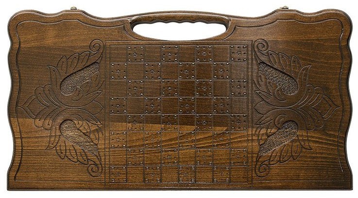 Нарды резные "Армянский узор 5" с ручкой 60, Haleyan