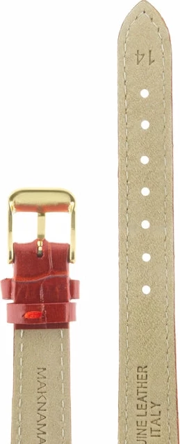 Ремешки maknamara 14 мм крас крокодил зол заст mp-14085