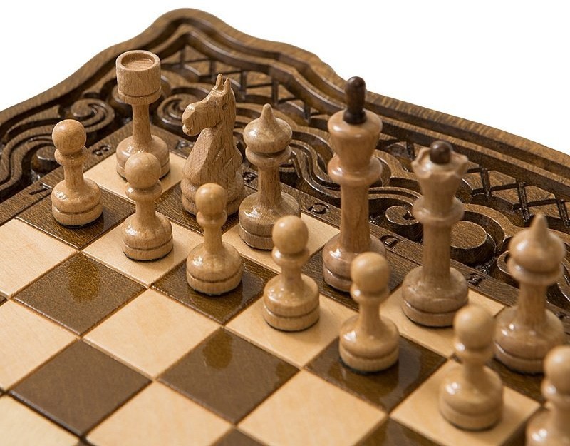 Шахматы + нарды резные "Бриз" 30, Haleyan