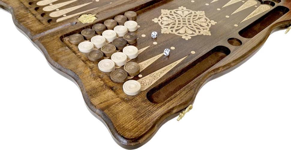 Нарды резные "Тёмный Узор 6" 60, Mirzoyan