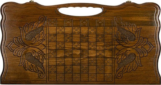 Нарды резные "Орел 2" с ручкой 60, Haleyan