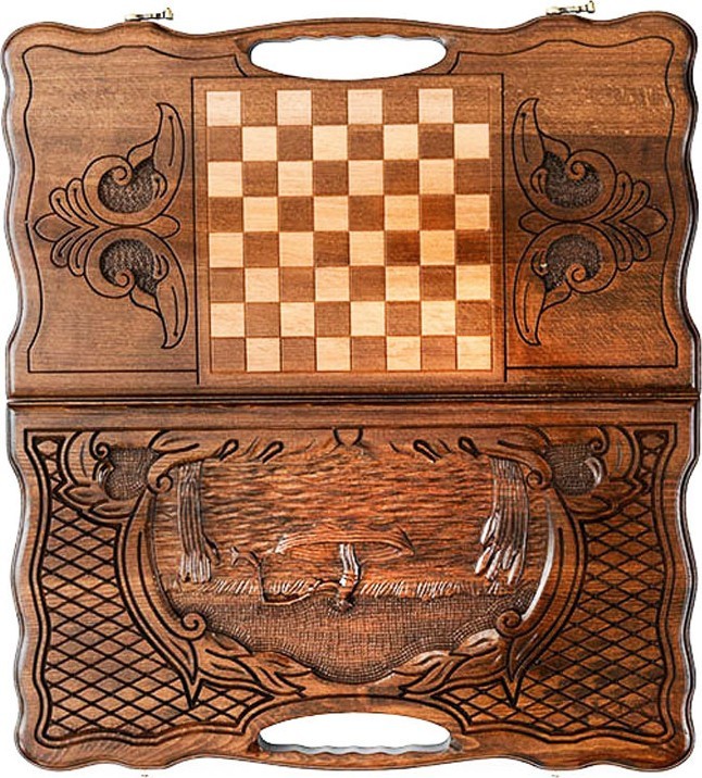 Нарды резные "Рыбак" 50, Haleyan